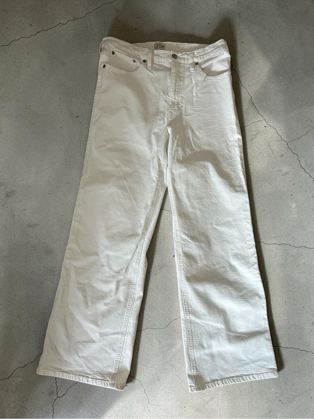 J. Crew White Wide-Leg High-Rise Jeans